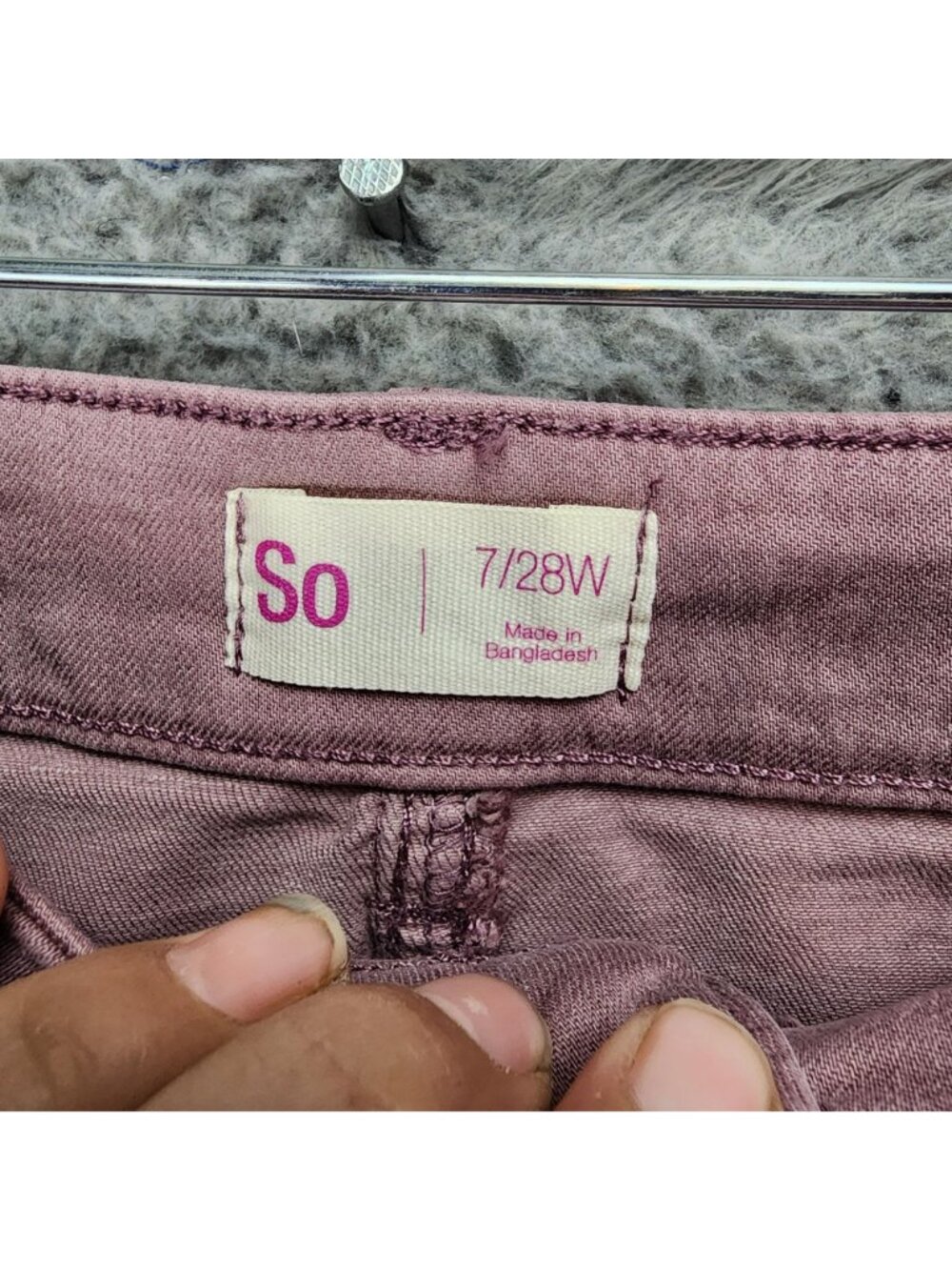 So Jeans Womens 7/28 Purple Stretch Denim Belt Tie Jegging - Picture 3 of 13